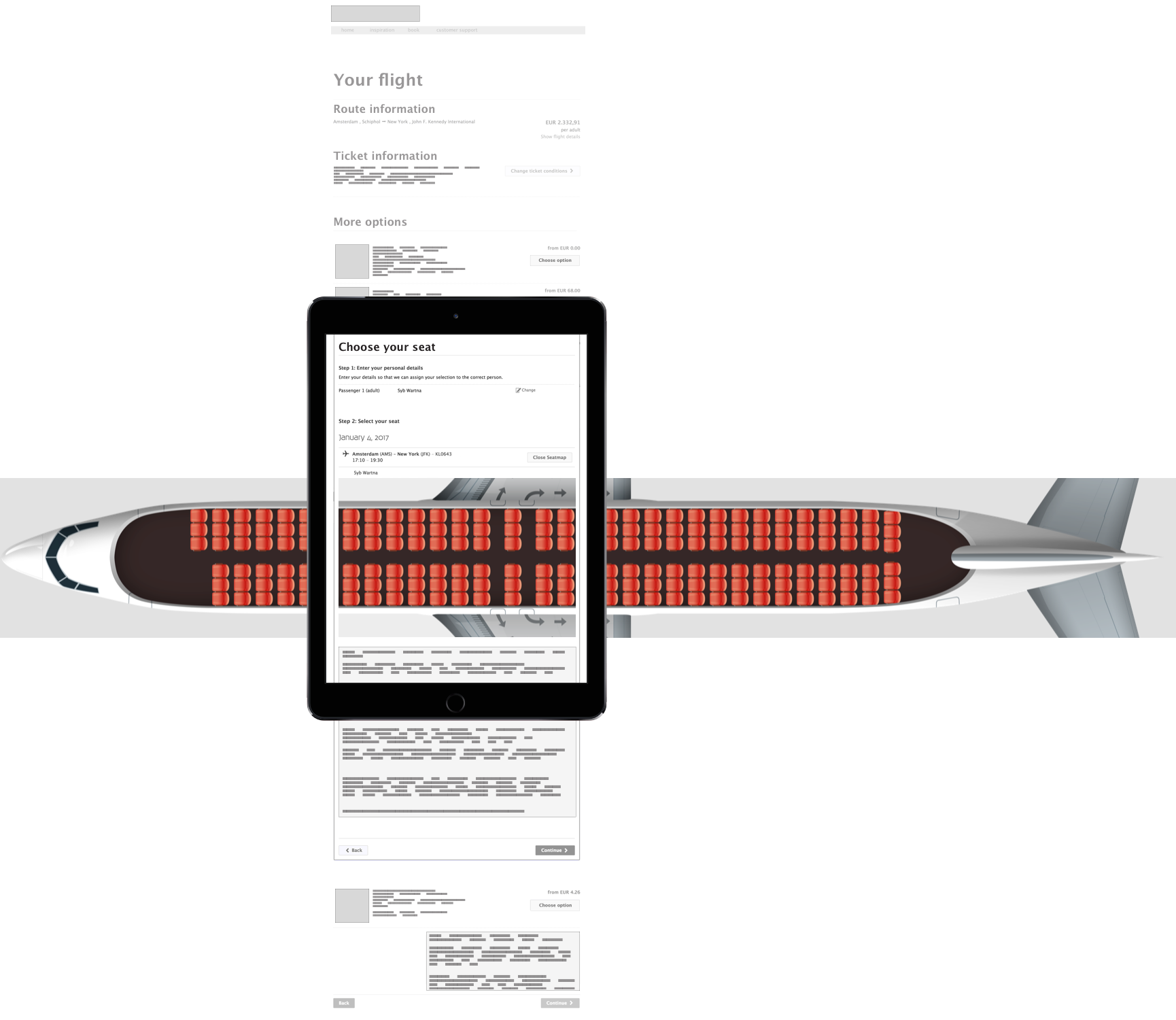 An iPad with parts of a website being rendered outside, both vertically and horizontally